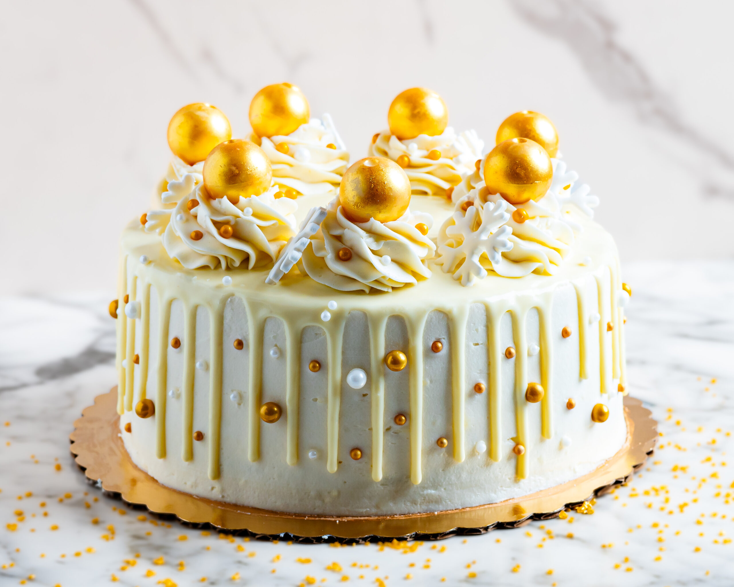 New Years White Chocolate Cake