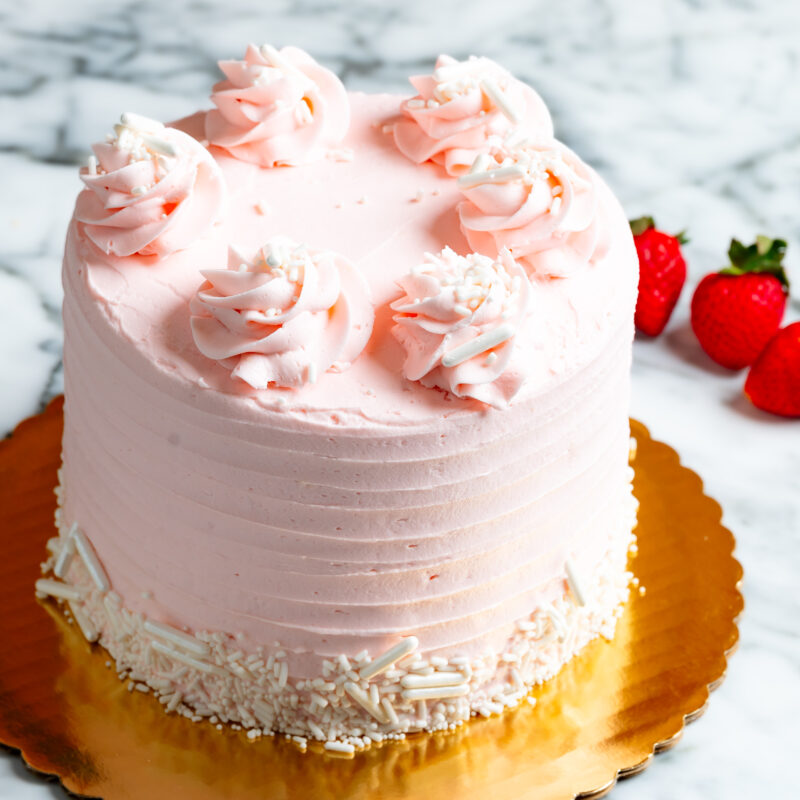 Strawberry Pink Champagne Cake