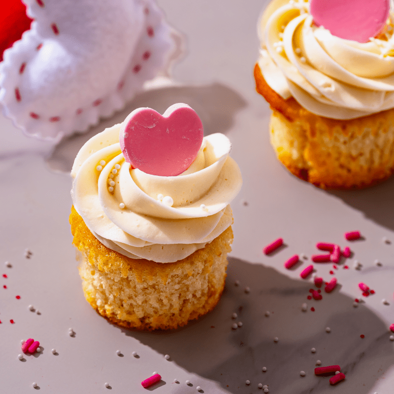 White on White Heart Cupcake