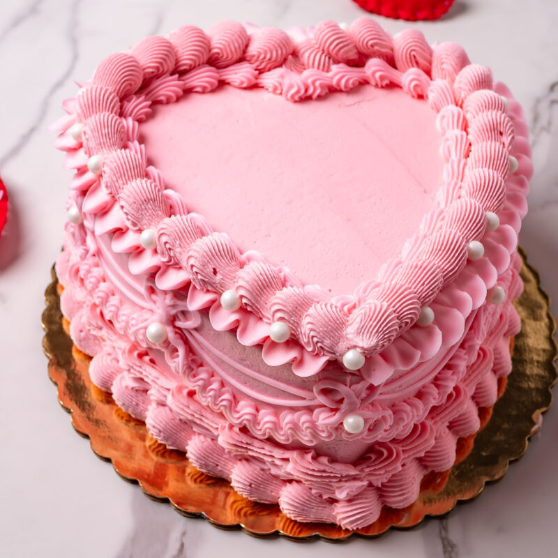 Pink Heart Cake