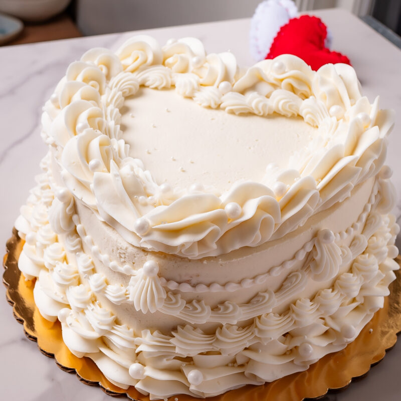 White Heart Cake