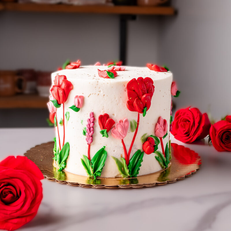 Valentine Floral Cake