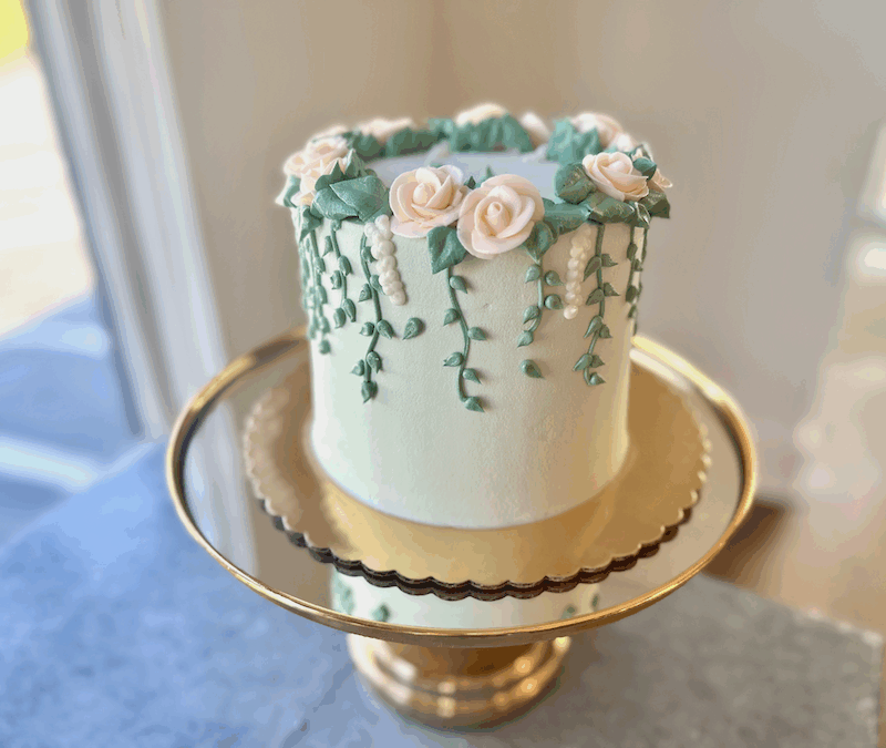 Blue Floral Cake
