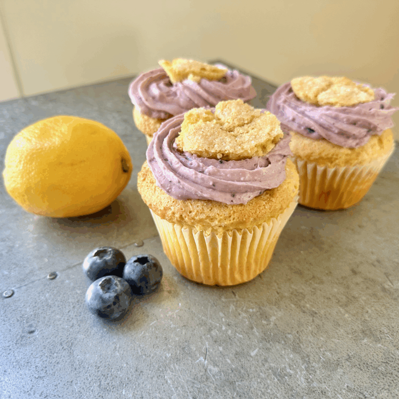 Lemon Muffin with Blueberry Cream Cheese Filling