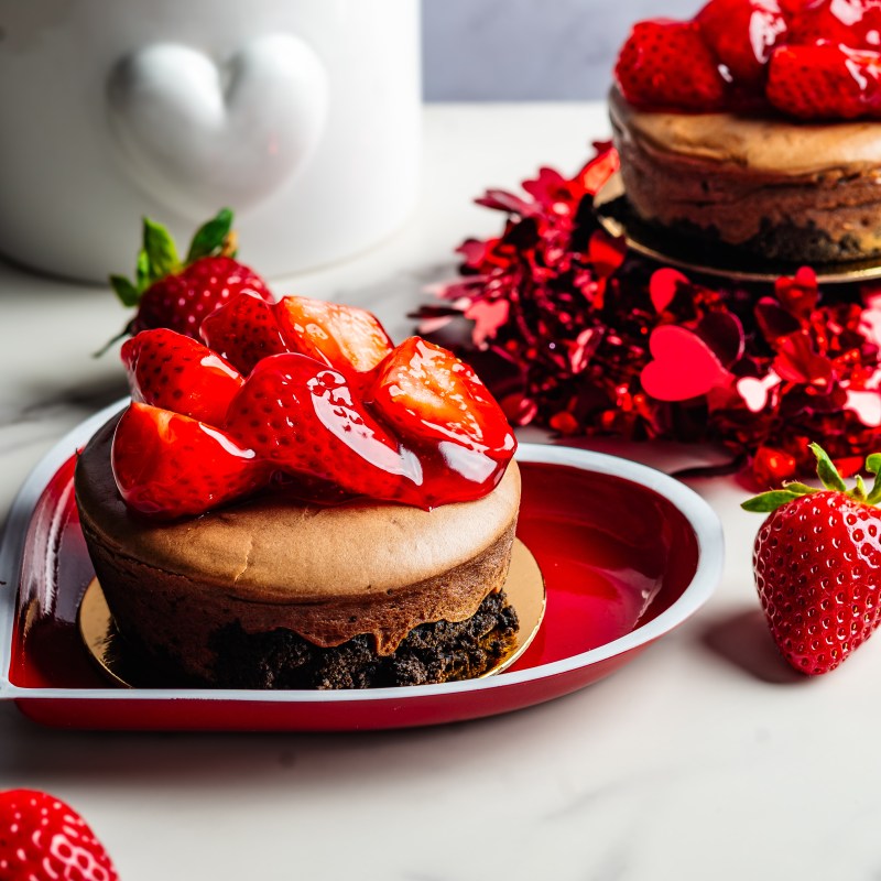 Chocolate Strawberry Individual Cheesecake