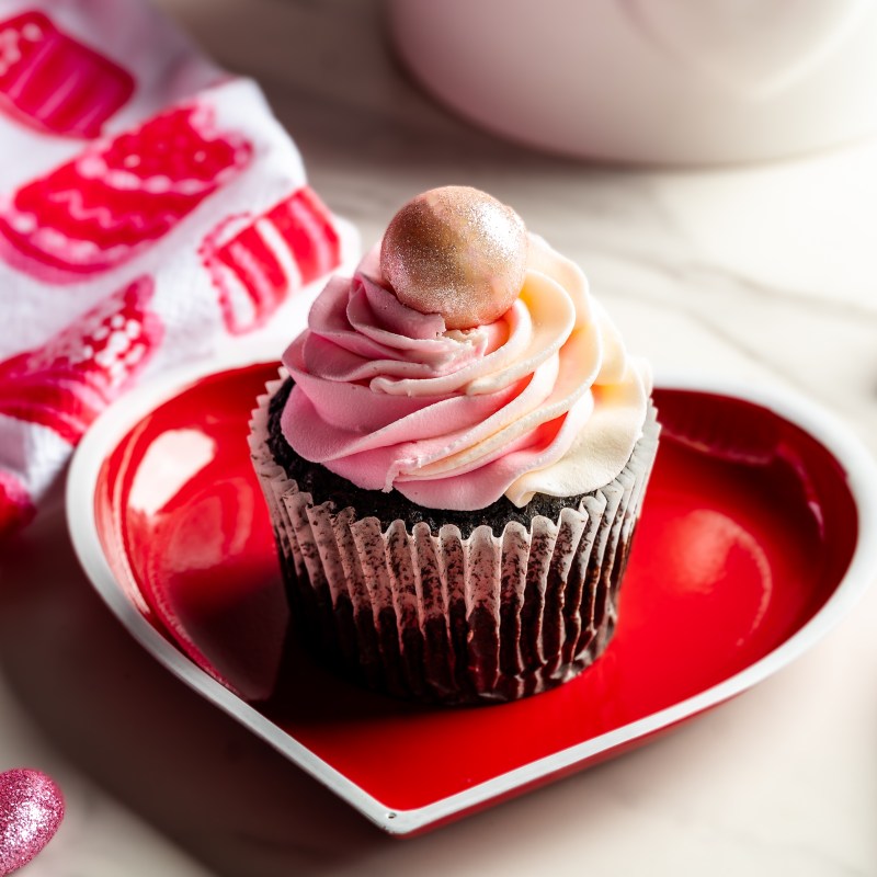 Pink Chocolate Truffle Cupcake