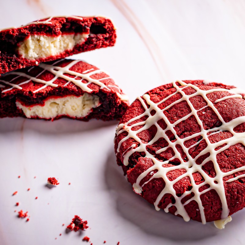 Red Velvet Stuffed Cookie